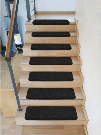 Ramon Rectangular Rubber Stair Treads - Anthracite - No Plastic Corners | Kettelservice-Metzker