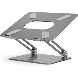 Adjustable Aluminum Laptop Stand - Ventilated Laptop Holder for 10-17 Inch Laptops - Compatible with MacBook, Dell, HP, Samsung, Acer