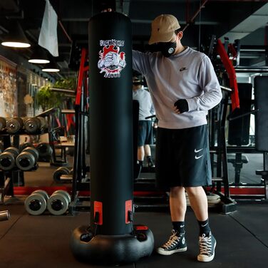 ZERRO Боксерський мішок-підставка, діаметр 30 см, для дітей та дорослих, чорний, з насосом