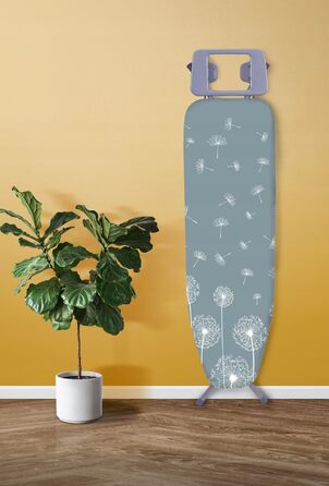 Складане прасувальне щитове поле Basic, 114x34 см з металевою сіткою, прасувальний стіл з підкладкою з 5 мм пінопласту та полицею для праски, прасувальне щитове поле з антиковзними ніжками