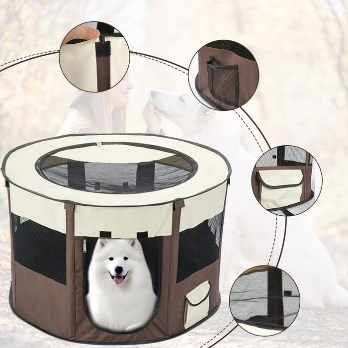 Складаний вольєр для цуценят, 70x70x40 см - вольєр для собак, для дому, водовідштовхуючий, Oxford