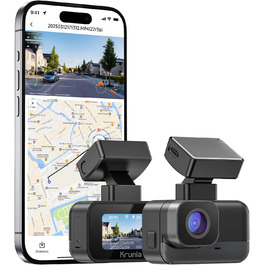 Відеореєстратор Krunia 2K WiFi Mini Dashcam Auto з GPS, CPL, WDR, Нічне Бачення, 24/7, Магнітне кріплення, Superkondensator, 170° Широкий Кут