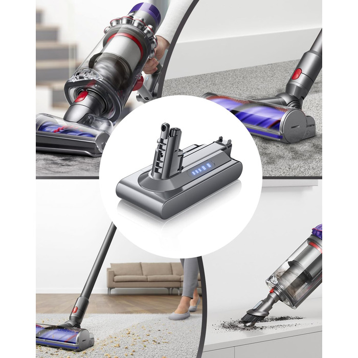 Запасний акумулятор Powtree для пилососа Dyson V10 (1 фільтр + 3 шурупи)