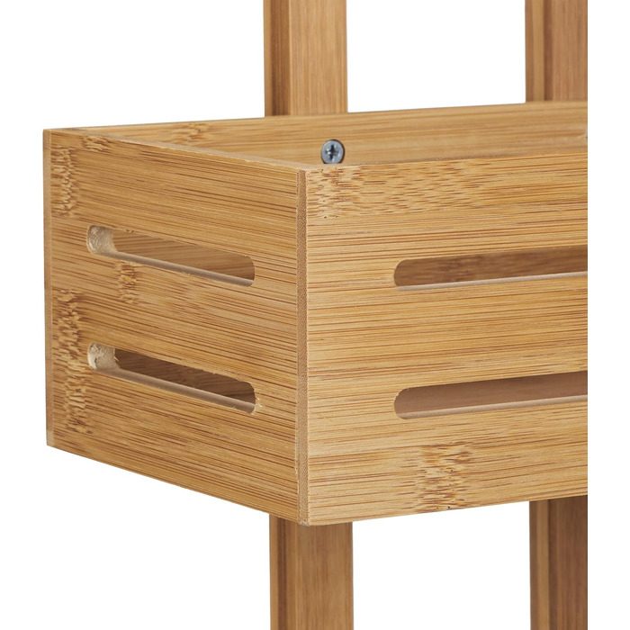 Relaxdays Shower Shelf Bamboo H x W x D: 65 x 28 x 15.5 cm Shower shelf made of wood as a hanging shelf for the shower with 3 shelves, shower basket as a bathroom shelf for hanging and a rust-free bathroom cabinet and shelf, natural