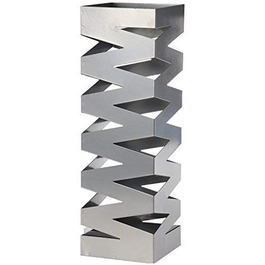 Metal Silver Umbrella Stand - Square Design, 15.5x15.5x49 cm
