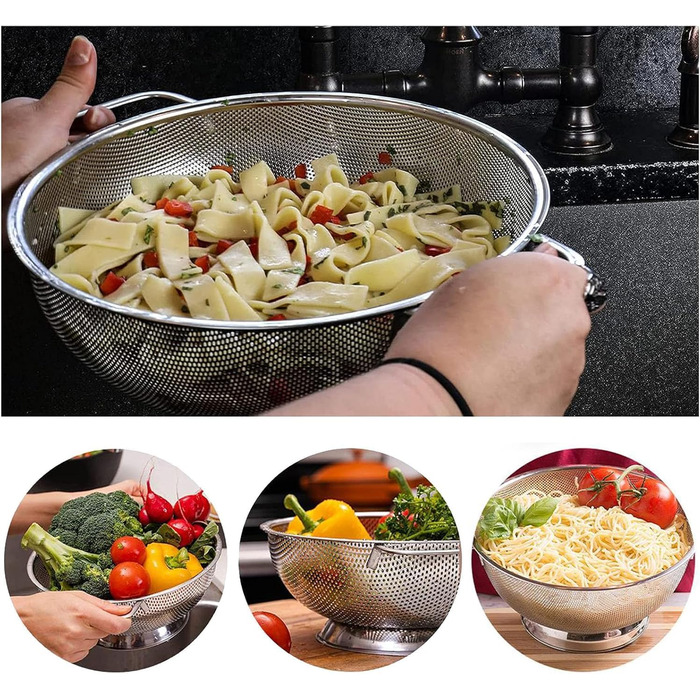 Набір сит для кухні з ручками, нержавіюча сталь, 2 шт. (19 та 22 см)