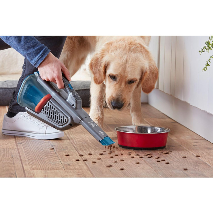 Акумуляторний пилосос ручний BLACK+DECKER BHHV315J Lithium Dustbuster 12V, 20AW, циклонна система, безмішковий, титаново-синій