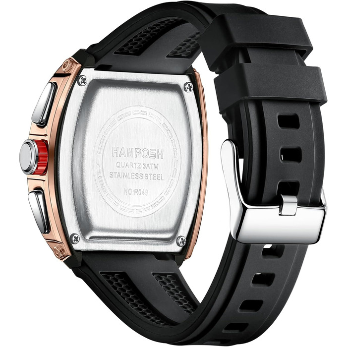 HANPOSH Чоловічий годинник: аналоговий кварцовий годинник, водостійкий спортивний годинник, тактичний годинник (чорний, золотий)
