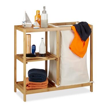 Relaxdays Bamboo Laundry Basket with Hamper