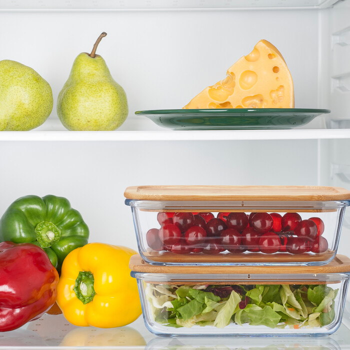 Relaxdays Glass Containers with Lids, 2-Piece Set