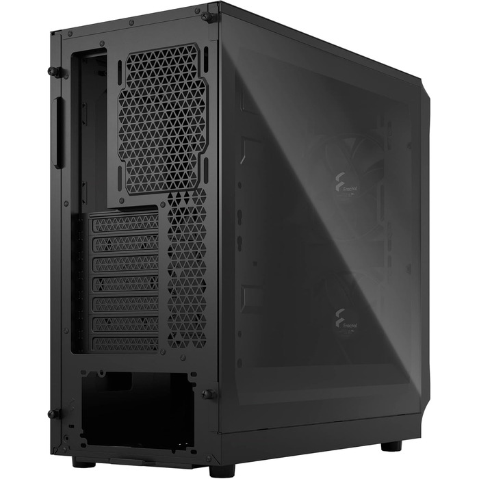 Корпус для ПК Fractal Design Focus 2 Black з темним склом та сітчастою передньою панеллю. В комплекті 2 вентилятори 140 мм. ATX