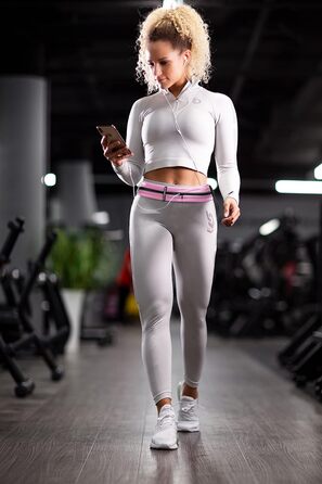 Пояс для телефону Fitgriff® - бігова сумка, поясна сумка, спортивний пояс, біговий ремінь для бігу, спорту, фітнесу. Підходить для смартфонів S–M (62–90 см обхват талії), M-L (85–120 см обхват талії), рожевий колір