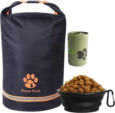 Контейнер для корму для собак, 11.8 кг, 20 л, чорний. Складаний, витримує воду, для подорожей, кемпінгу та дому