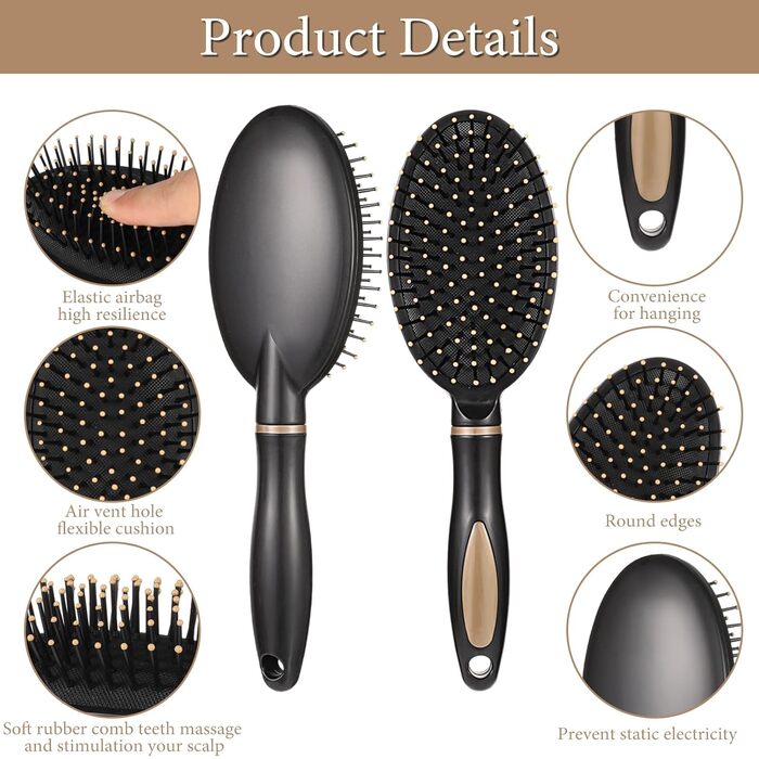 Набір гребінців для волосся (5 шт.) для жінок: розплутування, сухе та мокре волосся, антистатичні, для кучерявого волосся