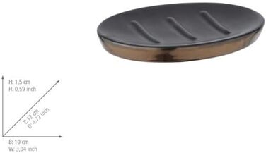 Дозатор для рідкого мила та лосьйону WENKO Brandol, кераміка, 450 мл, чорний, з підставкою