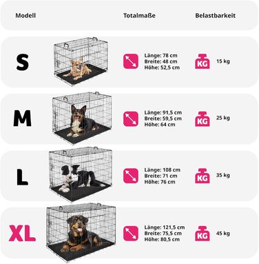 Транспортний вольєр для собак Tectake®: стабільний, розкладний, для колір автомобіля, кемпінгу та дому (108x71x76 см)