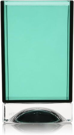 Kartell Boxy Toothbrush Holder, Plastic, Transparent, 7 x 7 x 12 cm (Toothbrush Holder, Aquamarine Green)