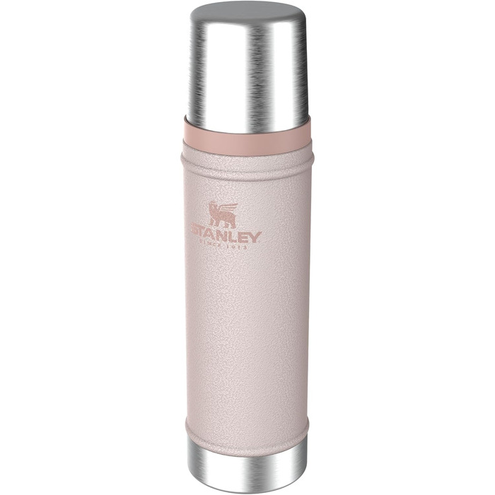 Термос STANLEY 1913 Classic Legendary 590 мл, герметичний, сталевий (Hammertone Rose Quartz) — зберігає тепло та холод до 24 годин