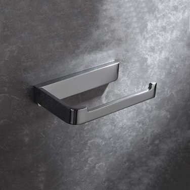Chrome Solid Brass Toilet Paper Holder - Wall Mounted, 20cm - No Cover