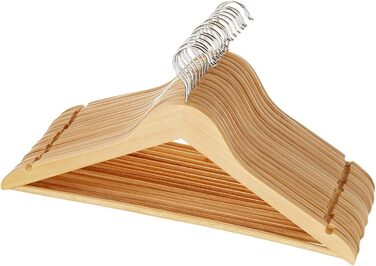 Дерев'яні вішалки для одягу преміум-класу: міцна штанга та вирізи для плечей, ідеально підходять для чоловічого та жіночого одягу, довговічне рішення для зберігання в шафі