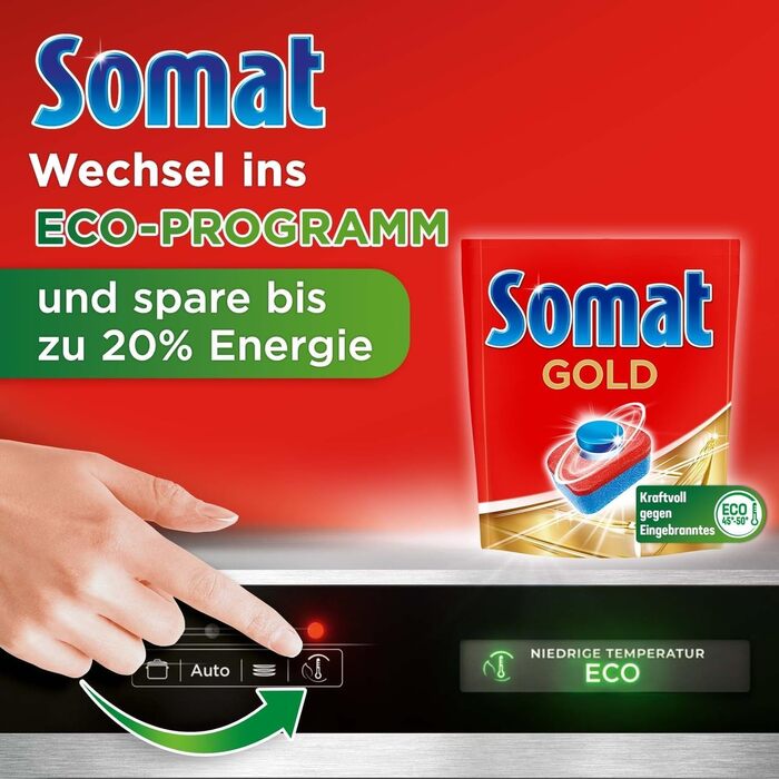 Таблетки для посудомийних машин Somat Gold, проти припаленого бруду, для низьких температур, 105 шт
