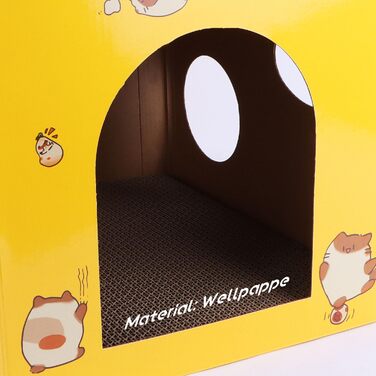 Котячий будиночок з картонної коробки 30x30x30 см - ідеальне місце для відпочинку та дряпання