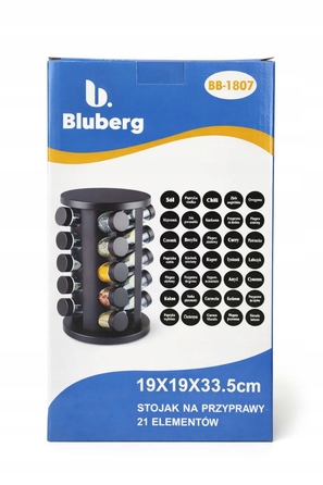 Обертовий органайзер для спецій: підставка + 20 баночок та наклейки