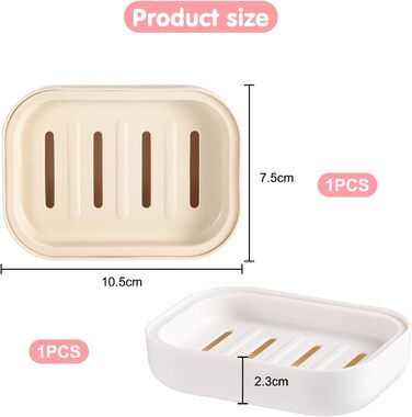 Двохсекційна мильниця овальної форми з піддоном для води. Мильниця з пластику, неслизька та міцна, для ванної кімнати, кухні, лічильника, душу (бежева та хакі)