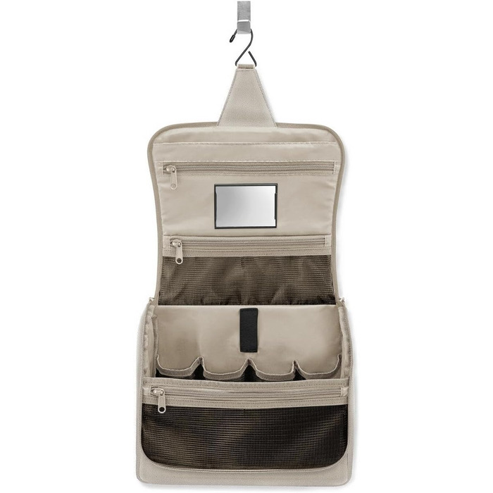 Сумка-органайзер для ванної Reisenthel Toiletbag XL Herringbone Sand з гачком, водовідштовхувальне покриття