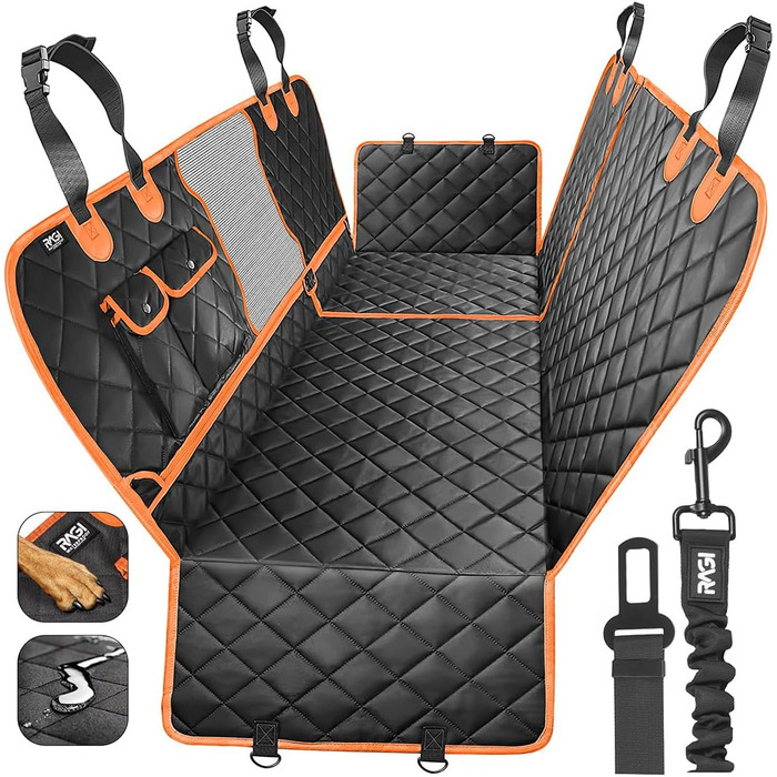 Захист для заднього сидіння авто для собак RAGI - водовідштовхувальний, 4в1, з ременями, антиковзаючий, для всіх авто