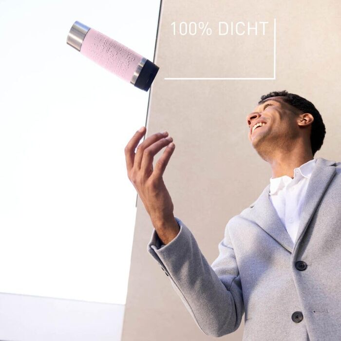 Термокружка Emsa N20220 Travel Mug Classic, 0.5 л, нержавіюча сталь, 6 год гаряча, 12 год холодна, щільна, для подорожей, з невеликим отвором для пиття, пастельно-рожевий колір