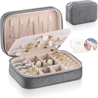 Скринька для прикрас Firelex: компактний органайзер для зберігання ювелірних виробів, сірий колір