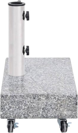 vidaXL Umbrella Stand with Wheels - Parasol Stand - Umbrella Holder - Umbrella Stand - Foot - Terrace - Garden - Light Grey - 45x25x8.3cm - Granite