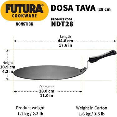 Сковорода-гриль HAWKINS Futura Dosa, антипригарна, 28 см, чорна