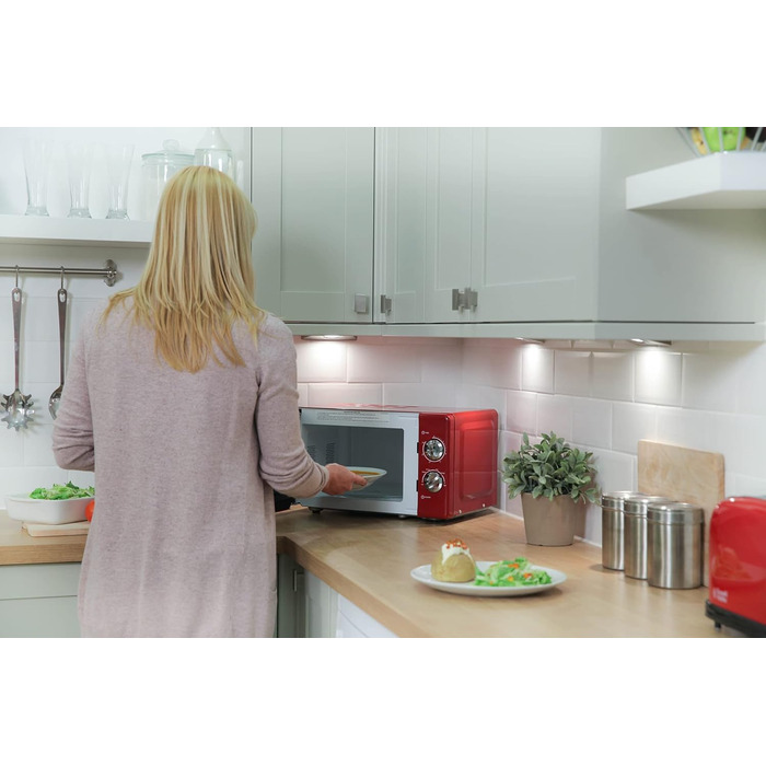 Мікрохвильова піч Russell Hobbs RHMM701R, 17 л, 700 Вт, червона