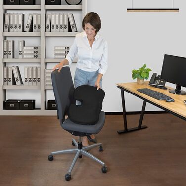 Ортопедична подушка для сидіння Bonmedico з Memory Foam Gel - для автомобіля, офісу, крісла колісного - чорна сітка, велика