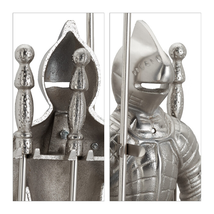 Relaxdays Fireplace Set Knight Cast Iron 4-Piece