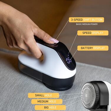 Електричний видальник пуху та ниток M1 – потужний прилад для одягу. Lint Remover, Fabric Shaver, Entfussler, Flusenentferner. Ідеально підходить для текстилю та светрів.