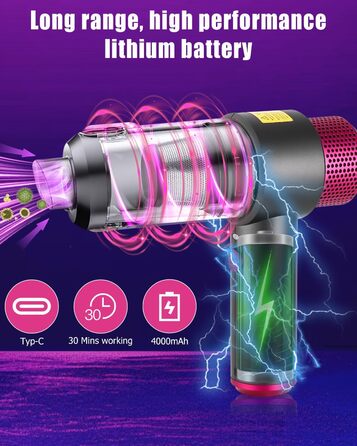 Портативний бездротовий пилосос Zaxiva 10 шт. з акумулятором 4000mAh для дому, офісу, кухні та видалення шерсті тварин