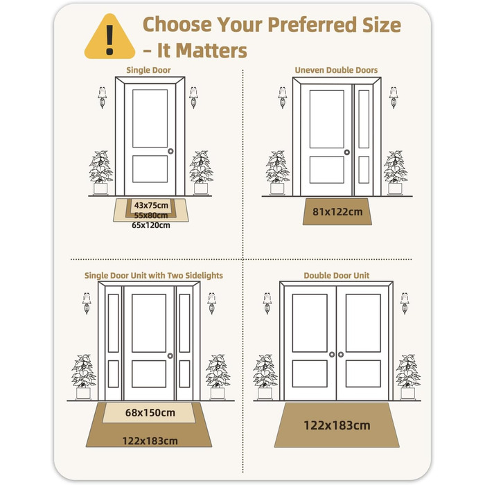 Килимок для дому COLOR&GEOMETRY Klein Schmutzfangmatte, 43x75 см, бежевий
