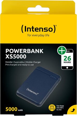 Powerbank Intenso XS 5000mAh: зарядний пристрій для смартфона, планшета, MP3-плеєра, цифрової камери (блакитний)