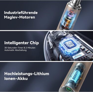 Електрична звукова зубна щітка JTF з очищувачем язика, 8 насадок, 5 режимів, функція пам'яті, таймер 2 хв, водонепроникність IPX7, перезаряджається, швидка зарядка (3 години), для дорослих (блакитний) (Rosegold)