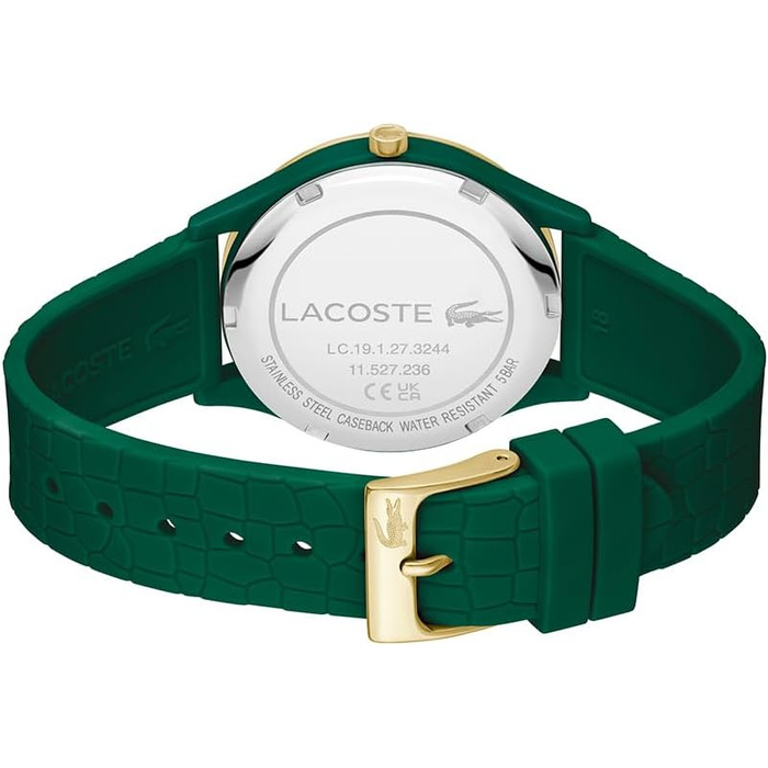 Жіночий годинник Lacoste Crocodille з силіконовим браслетом, зелений кварцовий