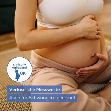 Тонометр Beurer BM28 на плече з індикатором тиші, позиціонуванням манжети та кольоровою індикацією ризику; підходить для вагітних