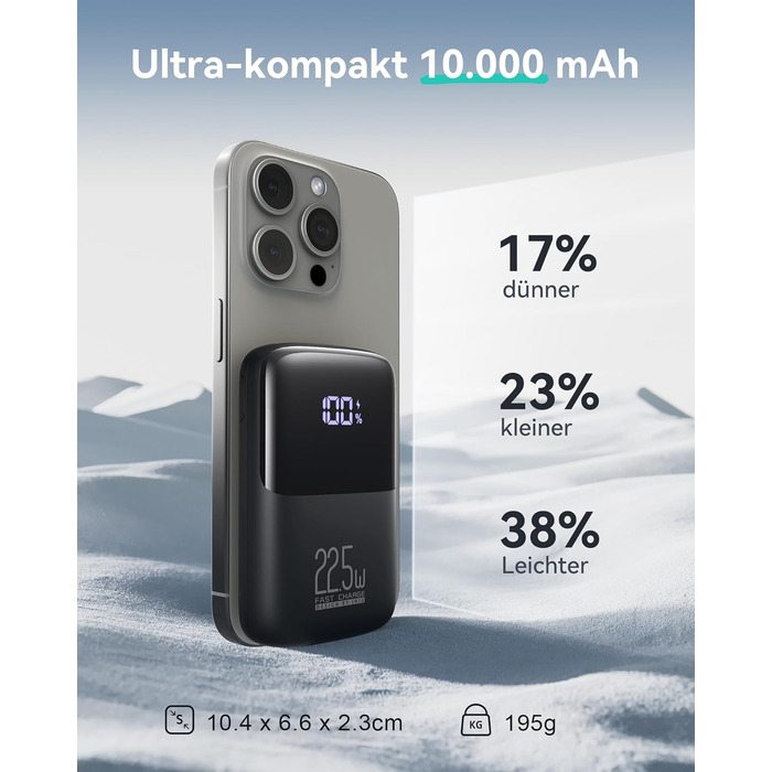 Power Bank INIU 10000mAh з швидкою зарядкою 22.5W, USB-C, PD3.0, QC4.0 - для iPhone, Samsung, iPad та інших пристроїв