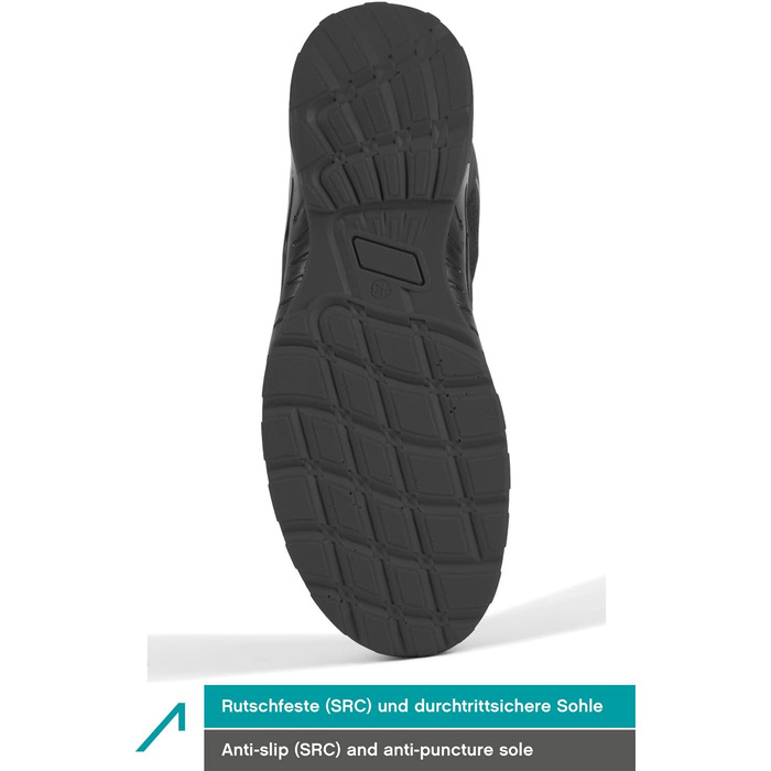 Робоче взуття ACE Sapphire S1-P - безпечне взуття з металевим носком для жінок та чоловіків - надзвичайно легке, блакитно-чорне (36 EU, сіро-чорне)