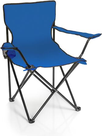 Крісло для риболовлі BigDean: складане, з підстаканником та сумкою - крісло для кемпінгу, саду, відпочинку (Блакитний)