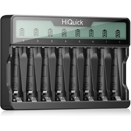 Зарядний пристрій HiQuick для акумуляторів AA, AAA, NI-MH, NI-CD з LCD дисплеєм, 8 місць, універсальний