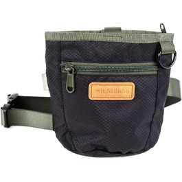 Сумка для ласощів Wilderdog для дресирування собак, з магнітною застібкою, карабіном та регульованим поясним ременем, зелений (чорний)