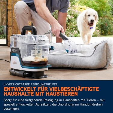 Vax SpotWash Max Pet Edition: потужний мийник для килимів та м'яких меблів з технологією SpinScrub, 2,8л XL-резервуар, глибоке очищення для дому та тварин